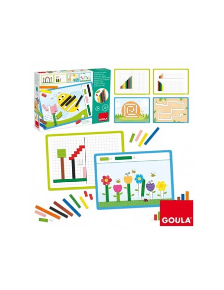 Reglettes goula activites avec reglettes completer les fiches 48 unites coloris et longueurs assortis 8 fiches.