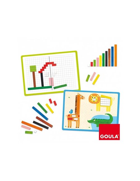 Reglettes goula activites avec reglettes completer les fiches 48 unites coloris et longueurs assortis 8 fiches.