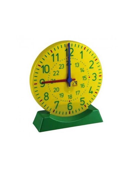 Horloge avec socle wissner grande horloge aiguilles des heures et minutes synchronisees 27 cm.