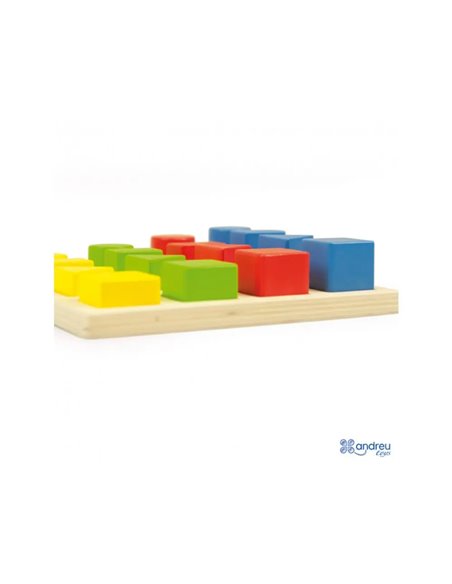 Jeux d association andreu toys encastrement formes et couleurs en bois 16 pieces 1 suppport.