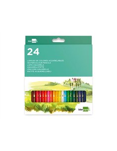 Crayon couleur liderpapel aquarellable coloris assortis tui carton 24 unit s.