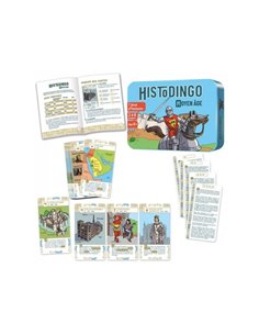 Histodingo moyen age cocktail games 7 regles de jeux 4 niveaux 56 cartes boite rangement 2 a 8 joueurs.