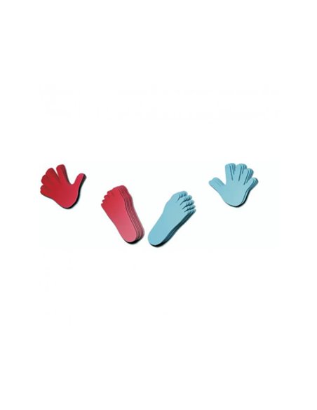 Lot d empreintes de jeux pieds et mains henbea en polypropylene 20 unites coloris assortis.