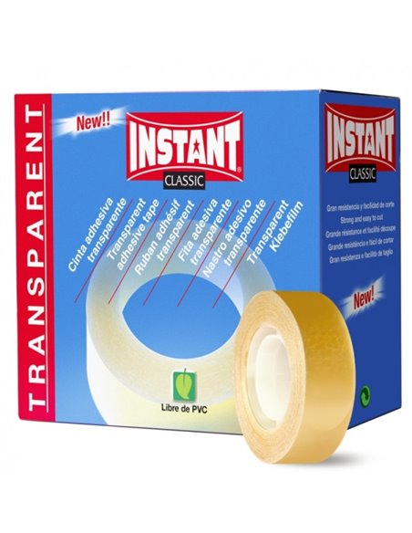 Ruban adhésif transparent Instant Classic 19 mm x 33 m - Sans PVC - Transparent