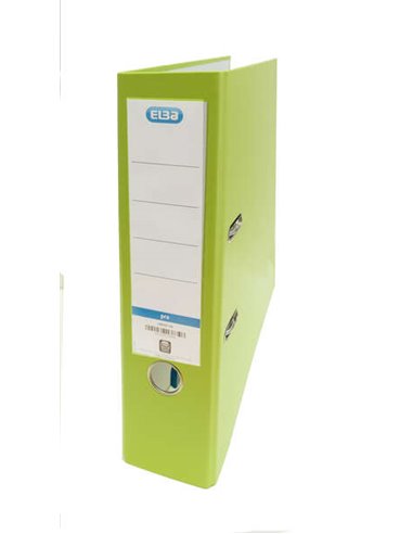Classeur à levier Elba Rado Top Folio - Dos 80 mm - Extérieur doublé plastique - Intérieur papier - Couleur citron vert