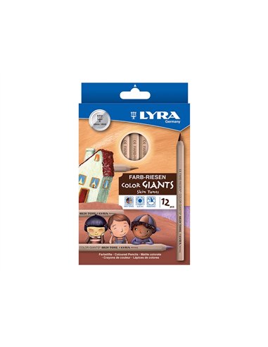 Crayon couleur lyra skin tones gros module étui plastique 12 unités.