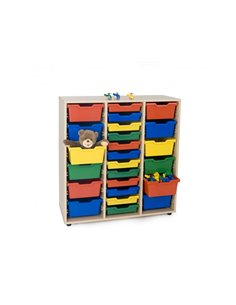 Meuble culture club intermediaire 3 colonnes double acces 3 rangees de bacsde rangements bacs inclus.