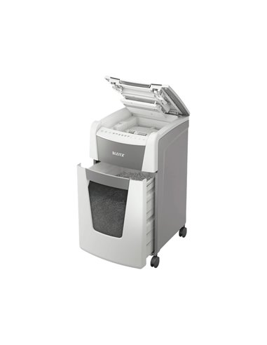 Destructeur de documents leitz iq auto+ office coupe croisee 300f corbeille de 60l.