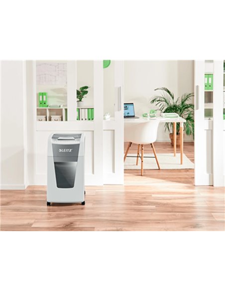 Destructeur de documents leitz iq auto+ office coupe croisee 300f corbeille de 60l.