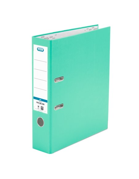 Classeur à levier Elba Rado Top Folio - Dos 80 mm - Extérieur doublé plastique - Intérieur papier - Couleur menthe
