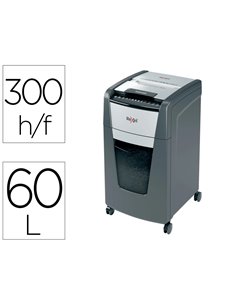 DESTRUCTEUR REXEL OPTIMUM AUTOFEED+ 300X COUPE CROISEE  4X26MM 300F AGRAFES CARTES  CREDIT TROMBONES SECURITE 4