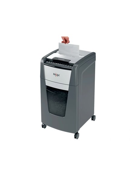 DESTRUCTEUR REXEL OPTIMUM AUTOFEED+ 300X COUPE CROISEE  4X26MM 300F AGRAFES CARTES  CREDIT TROMBONES SECURITE 4