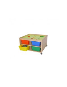 Table de jeu culture club carree 8 cases de ragement 4 roulettes avec freins bacs inclus.
