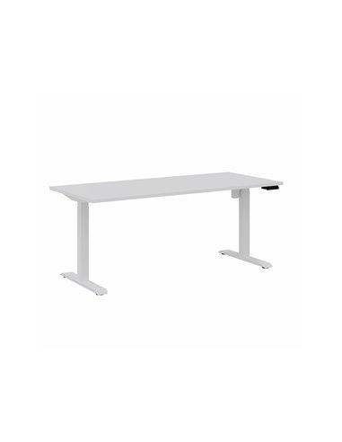 Bureau droit eol lutz 2 reglable hauteur l1800x800mm plateau blanc neige pietement blanc.