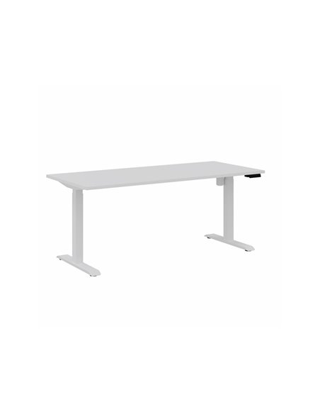 Bureau droit eol lutz 2 reglable hauteur l1800x800mm plateau blanc neige pietement blanc.