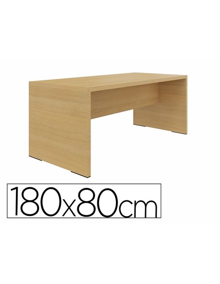 Table rectangulaire eol eloise pieds panneaux 180x80cm coloris chene clair.