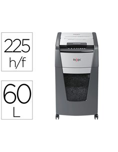 Destructeur rexel optimum autofeed+ 225x coupe croisee 4x26mm 225f agrafes cartes credit trombones securite 4.