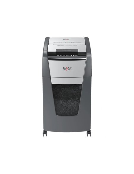 Destructeur rexel optimum autofeed+ 225x coupe croisee 4x26mm 225f agrafes cartes credit trombones securite 4.