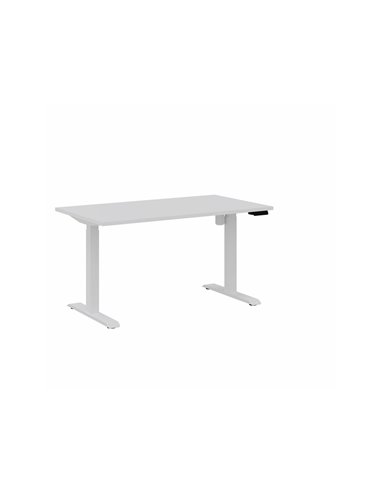 Bureau droit eol lutz 2 reglable hauteur l1400x800mm plateau blanc neige pietement blanc.