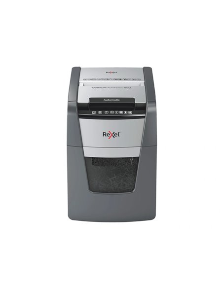 Destructeur de documents rexel optimum auto+ coupe micro 100f corbeille de 34l.