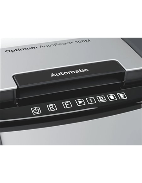 Destructeur de documents rexel optimum auto+ coupe micro 100f corbeille de 34l.
