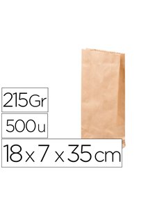 Sachet antalis kraft brun recyclé 215g double épaisseur résistant léger apte conctact aliments 18x7x35cm 500 unités.