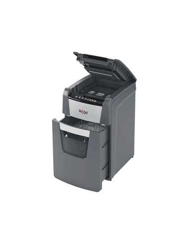 Destructeur rexel optimum autofeed+ 150x coupe croisee 4x28mm 150f agrafes cartes credit trombones securite 4.