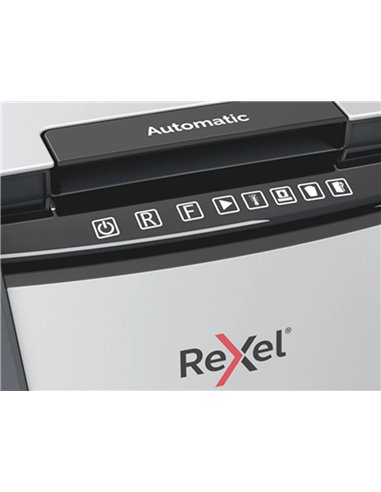 Destructeur rexel optimum autofeed+ 150x coupe croisee 4x28mm 150f agrafes cartes credit trombones securite 4.