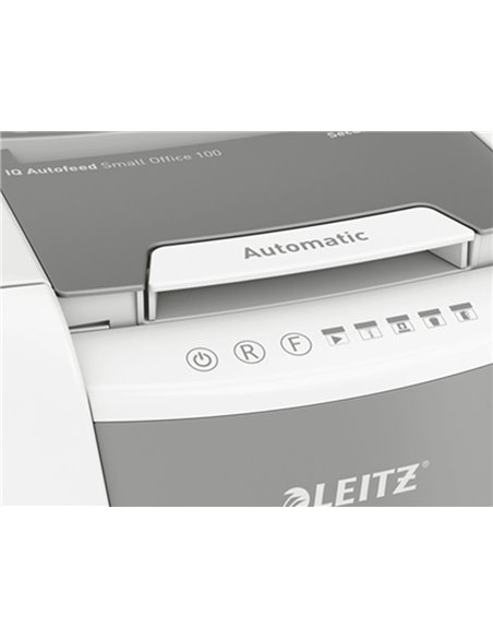 Destructeur de documents leitz iq auto+ office micro p4 100f corbeille de 44l.