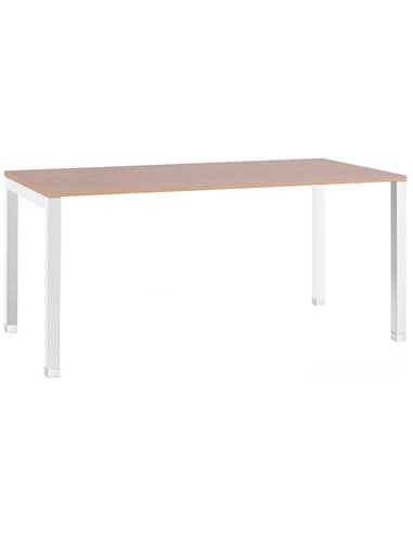 Bureau mt international plateau hetre melamine 25mm pietement arche coloris blanc 140x80cm.