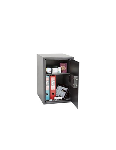 Coffre-fort phoenix securite vela home & office ss0805k taille 5 serrure a cle coloris gris fonce.