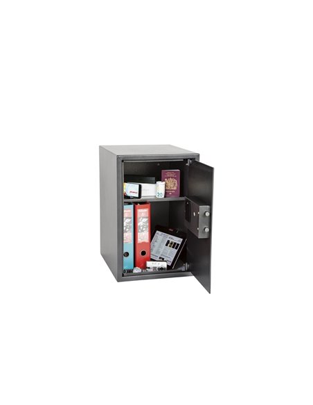 Coffre-fort phoenix securite vela home & office ss0805k taille 5 serrure a cle coloris gris fonce.