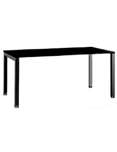 Bureau mt international plateau noir melamine 25mm pietement arche coloris noir 140x67cm. 2