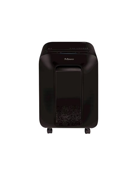 Destructeur fellowes lx200 coupe croisee 4x12mm 12f agrafes trombones cb securite p-4 corbeille 22l.