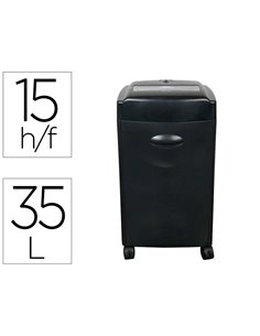 Destructeur q-connect q15cc automatique coupe croisée 4x30mm capacité 15f détruit trombones a4 35l 381x653x325mm.