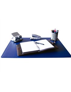 Sous-main q-connect simple coins arrondis dessous mousse antidérapant bord soudé 50x63cm polypropylene coloris bleu. 2