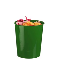 Corbeille à papier q-connect plastique résistant 16l 310x290mm coloris vert opaque. 2