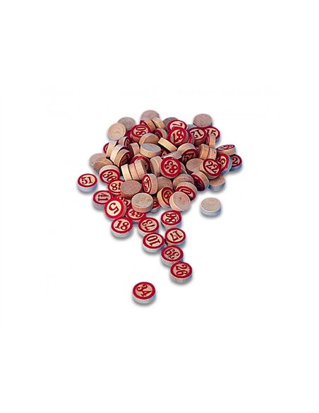 Pions loto cayro bois 1 face 90 unites.