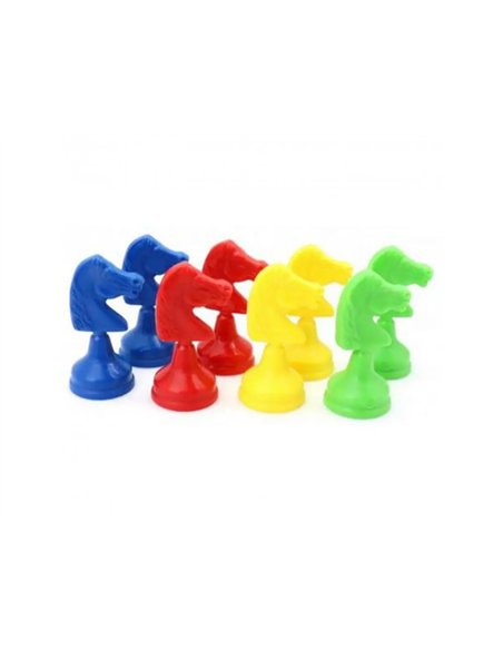 Jeu petits chevaux culture club 8 pieces 4 coloris assortis.