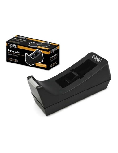 Porte-rouleau de papier toilette Ingraf Pr1 - Corps en plastique ABS - Base en caoutchouc antidérapant - Lame en acier - Noir