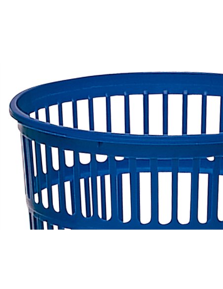 Corbeille à papier q-connect ajourée polystyrène souple et très résistant 15l coloris bleu.