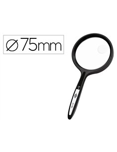Loupe q-connect bifocale en verre diam. 75mm poignee courbee coloris noir.