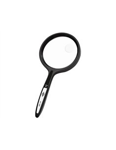 Loupe q-connect bifocale en verre diam. 75mm poignee courbee coloris noir. 2