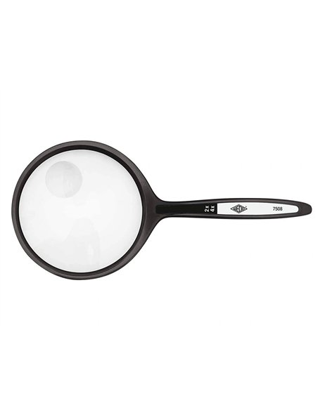 Loupe q-connect bifocale en verre diam. 62mm poignee courbee coloris noir.