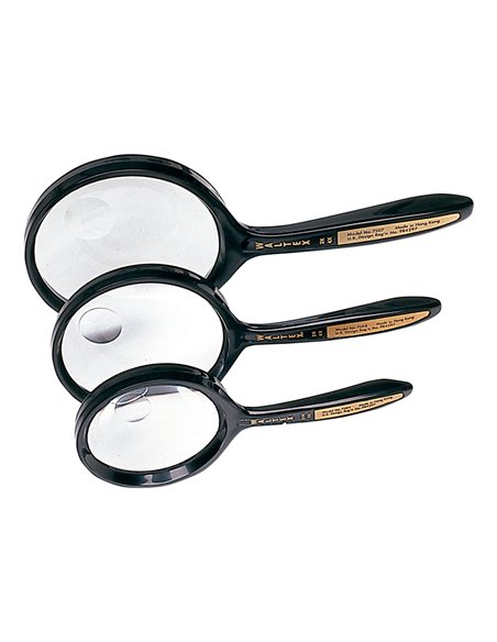 Loupe q-connect bifocale en verre diam. 50mm poignee courbee coloris noir.
