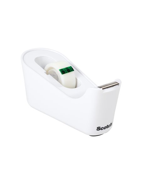 Dévidoir de ruban adhésif Scotch - Pour rubans jusqu'à 19 mm x 33 m - Ruban inclus - Blanc