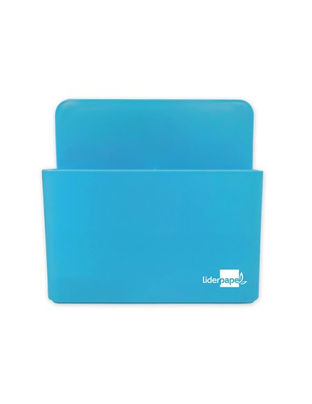 Pot a crayons liderpapel plastique magnetique 125x75x40 mm bleu.