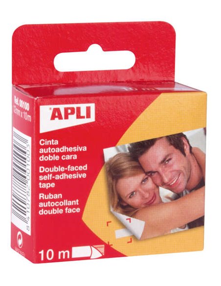 Distributeur double face Apli 12x10 - Retrait facile - Solide et durable - Adhésion instantanée - Pour réparations et bricolage 