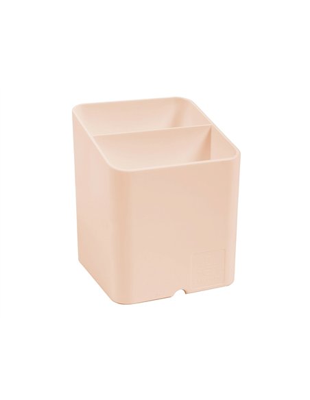 Pot a crayons exacompta pen-cube aquarel 2 compartiments coloris corail.
