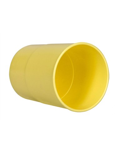 Pot a crayons q-connect plastique diametre 75mm hauteur 100mm coloris jaune pastel opaque.